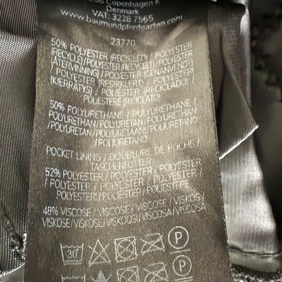 Baum Und Pferdgarten Black Faux Leather Checkered Pants Size 38 (US 8) Recycled - Picture 6 of 15